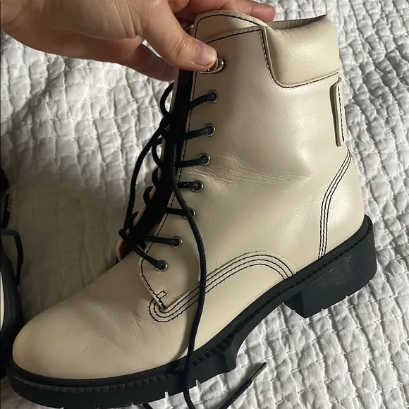 Coach Cream Combat Moto Boots - Picture 10 of 12